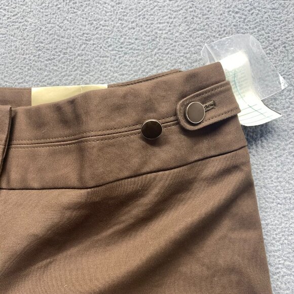 Boutique Essentials Brown Dress‎ Pants Size 8 Wide Leg,Cotton,Zipper - Picture 14 of 15